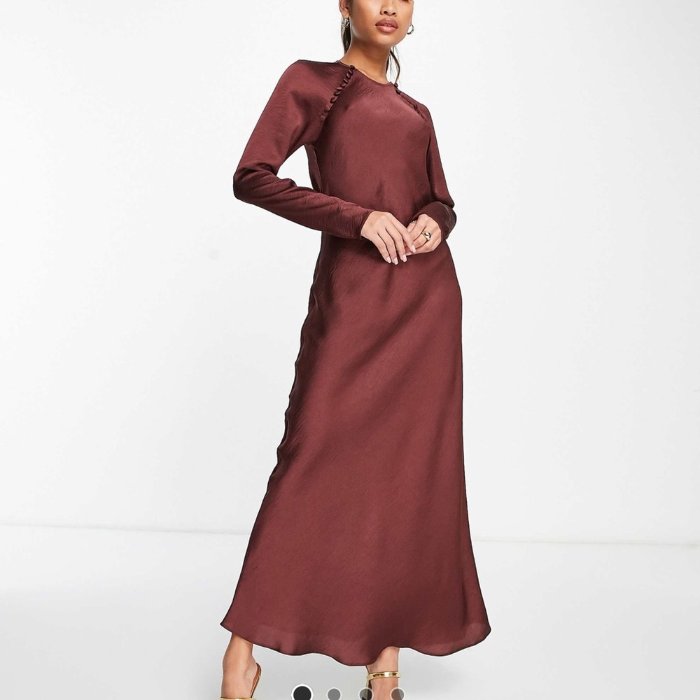 ASOS Oxblood Long Sleeve Dress